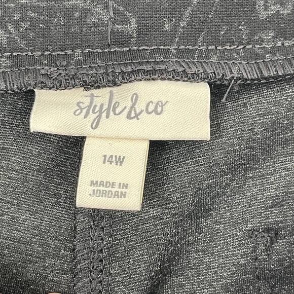 NEW Style & Co. Comfort Black Paisley Utopia Ponte Leggings Plus Size 14W Pants - Picture 9 of 9